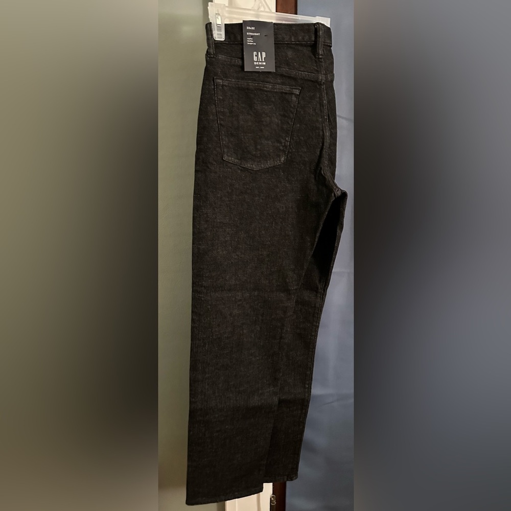 New GAP Men’s Denim GapFlex Straight Leg Jeans~ Black 33x32 - Picture 6 of 12